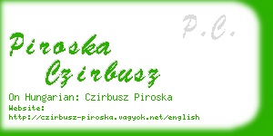 piroska czirbusz business card